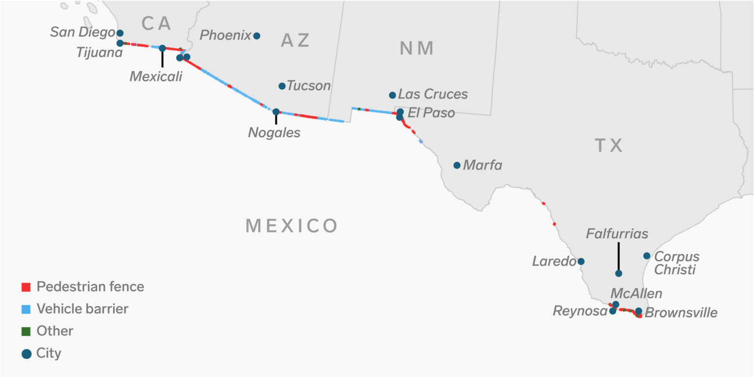 Map of US/Mex border. Curtesy Business Insider